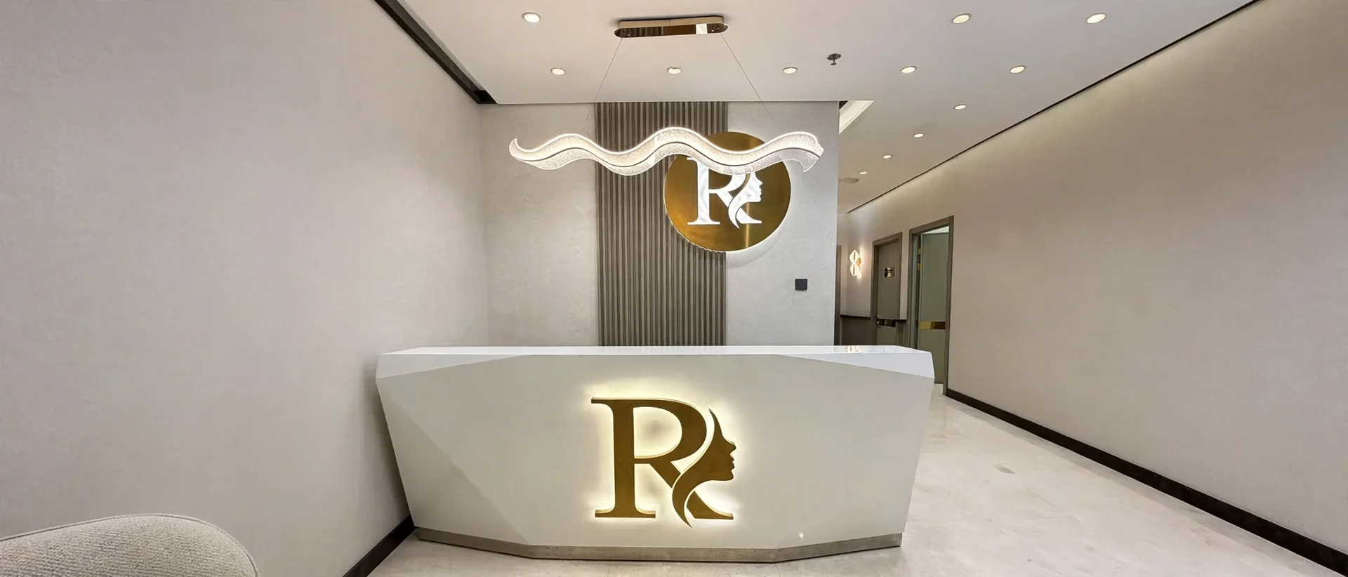 Inside Royal Skin Clinic — reception lounge